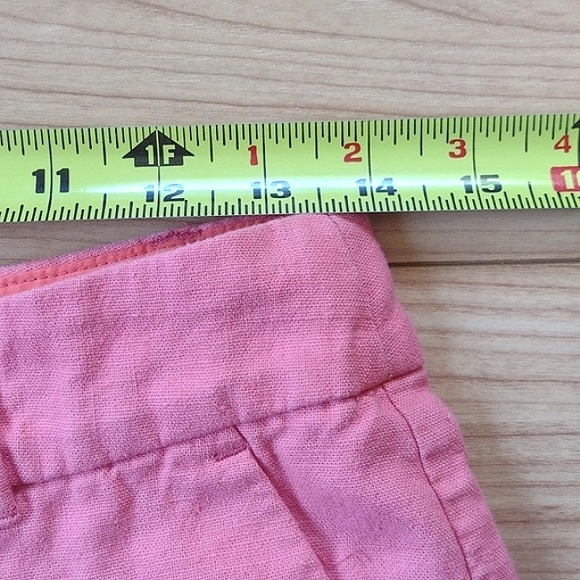 J. by J. Crew Pink Scalloped Hem Linen Cotton Blend Shorts Size 00 - Picture 7 of 11